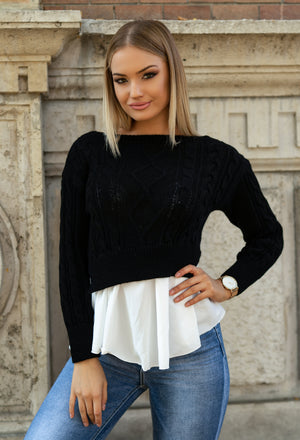 Lotti with black knit top