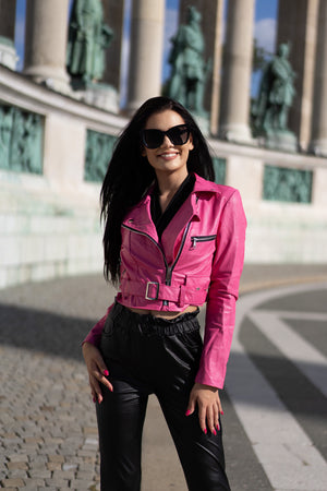 JESSICA pink bőrhatású dzseki