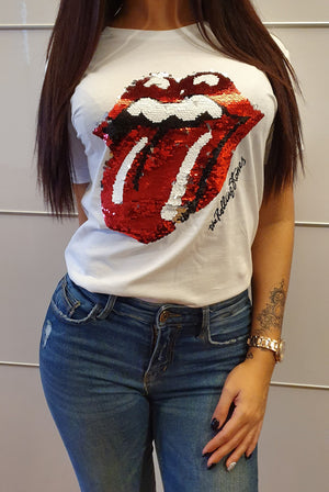 RollingStones t-shirt in red and white