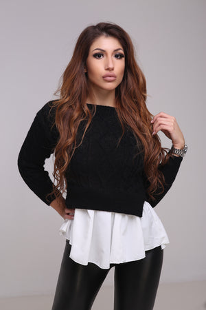 Lotti with black knit top