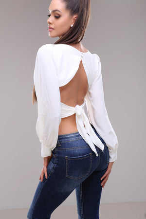 Liliana - crop blouse with knit back