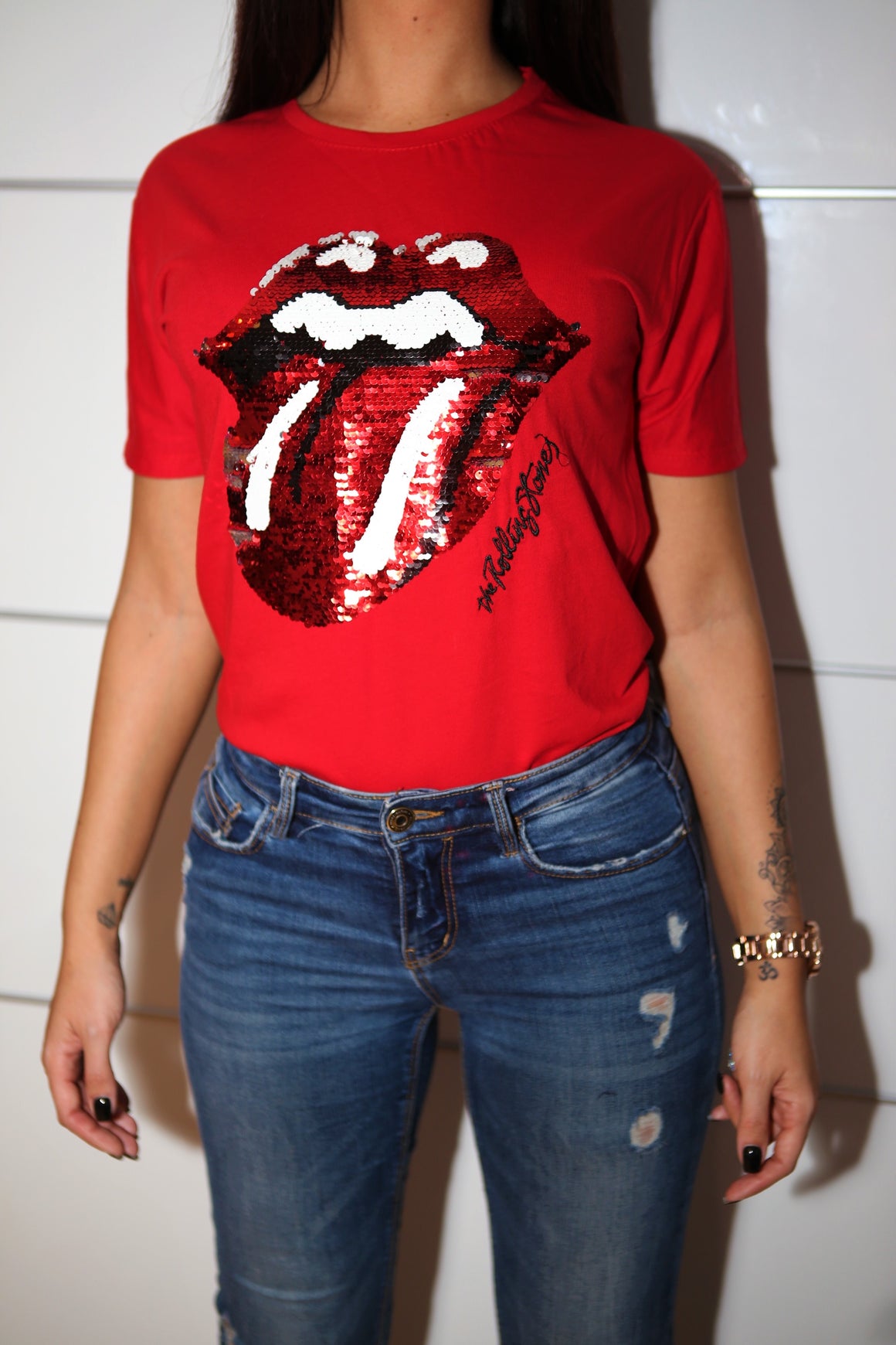 RollingStones t-shirt in red and white