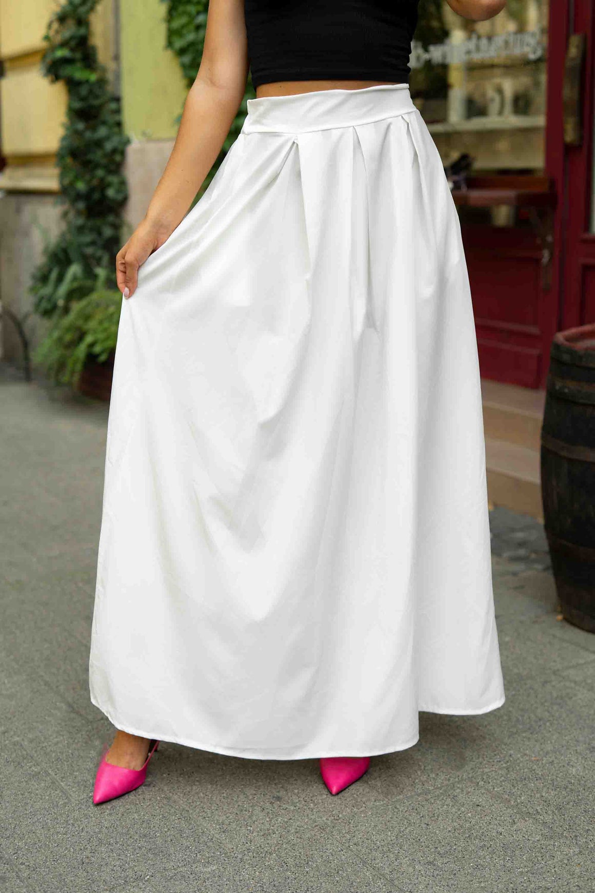 Cream White - White maxi skirt