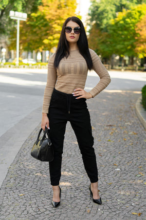 Simona - Black pocket jeans