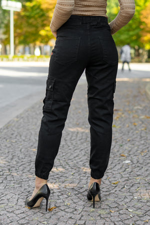 Simona - Black pocket jeans